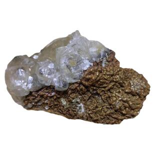 条纹花状自然铜矿结晶N25天然原石方解石矿石 矿标 摆件矿物晶体