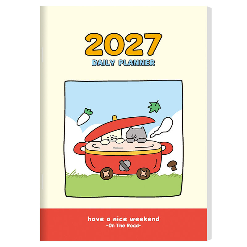 纸老虎2027年工作小秘书每日月计划表日程本日历本带农历节气100G a5 b5 365天学生自律打卡学习手帐笔记本