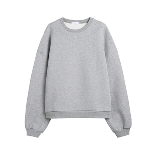 COLN优秀的头肩比除了垫肩外套这件宽松廓形太空棉卫衣也可以给你