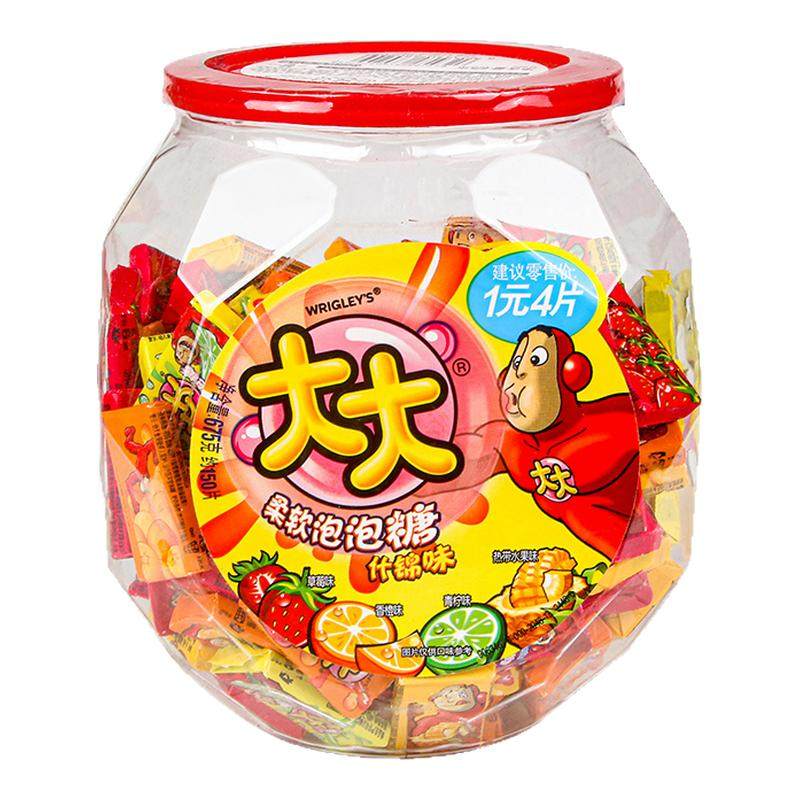 大大泡泡糖桶装什锦味口香糖约150片