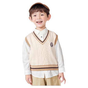 巴拉巴拉婴儿针织马甲男女童外穿背心儿童短款上衣春季新款童装小