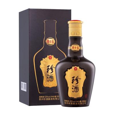 【官方正品】贵州珍酒·珍十五酱香型白酒53度坤沙单瓶宴请自饮