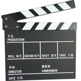 场记板电影拍板专业装饰摆件摄影道具电影开拍牌木质中英文导演板