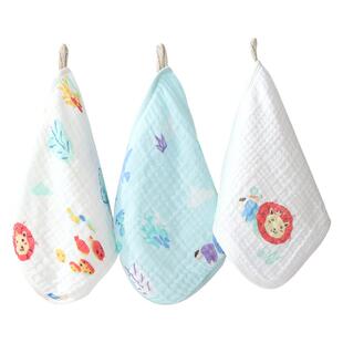 全棉时代口水巾新生婴儿纯棉纱布毛巾儿童宝宝手帕幼儿园洗脸方巾