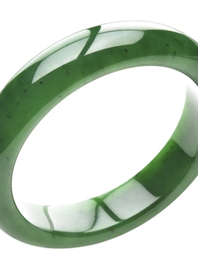 豪8印象·手镯之家T3-105和田碧玉手镯圈口56.5mm天然菠菜绿玉镯