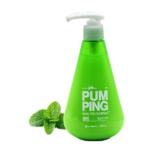 LG倍瑞傲韩国进口派缤按压式牙膏萌绿清新大容量亮白牙齿健齿护龈