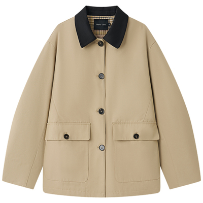 HaloLuu巴恩风短款复古风衣女