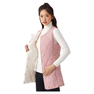 马甲女中长款新款羽绒棉背心保暖内穿羊羔绒加绒内胆坎肩女士马夹