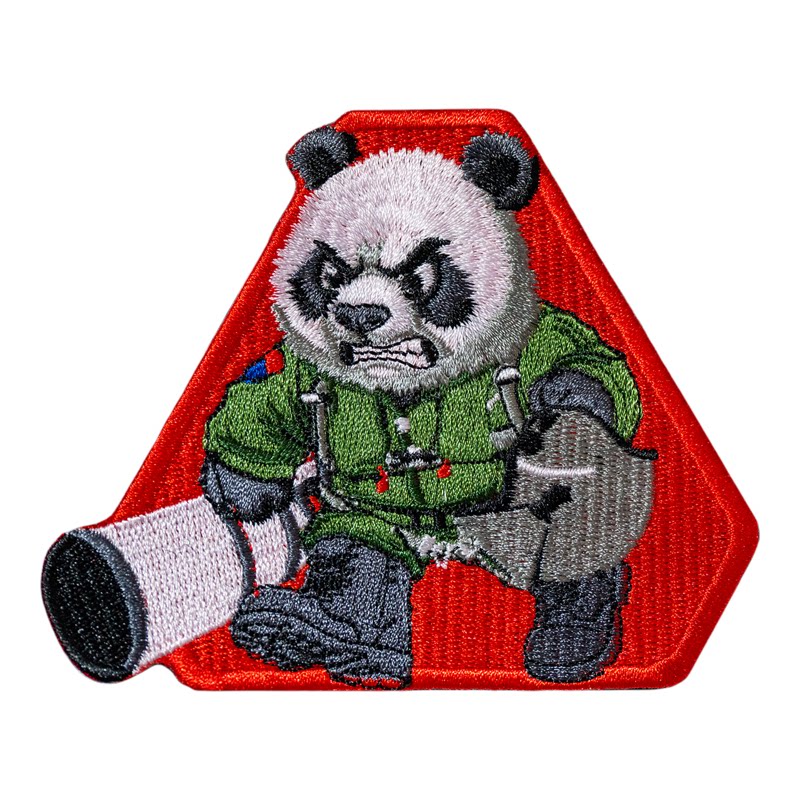 中国战机雷霆熊猫之千里眼高密度刺绣魔术贴徽章士气章背包贴