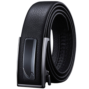 高端男士皮带内扣不露尾真皮内穿裤腰带男款隐藏自动扣内扣式内插