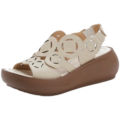 软底防滑复古原创镂空新款妈妈鞋