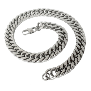 超粗款白金色男项链霸气国潮20mm嘻哈不变色钛钢抛光定制古巴链子