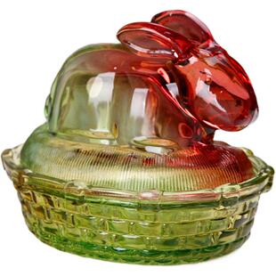 创意玉兔储物罐玻璃糖缸小物品收纳干果零食咖啡豆兔子装饰摆件