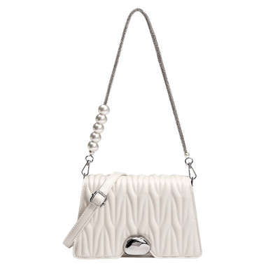 珍珠链条仙女包褶皱包珍珠时尚