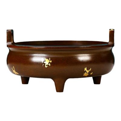 大号纯紫铜香炉三足炉