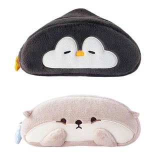 电电动物园企鹅笔袋毛绒绒大容量高颜值可爱水獭动物文具盒毛茸茸