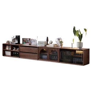 北美黑胡桃木模块柜全实木书柜收纳展示柜餐边柜客厅组合柜电视柜