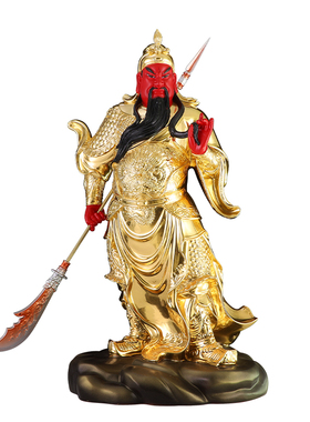 纯铜贴金关二爷关羽神像