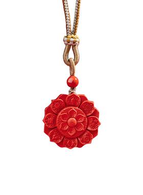 五台山高含量朱砂八宝莲花项链