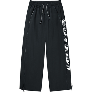 ecko红犀牛  字母印花休闲直筒侧拉链运动裤男女2025秋季新款长裤