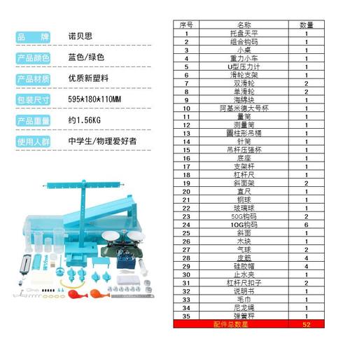 豪华初中物理力学实验箱作用力全套实验杠杆的滑轮组阿基米德