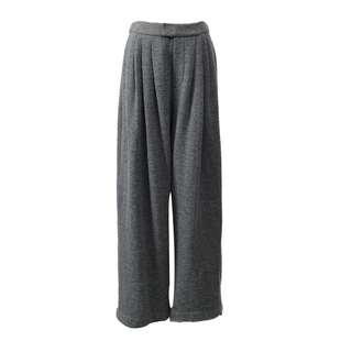 Mogas秋冬懒人裤 篙级慵懒风显瘦褶皱肌理感垂顺针织山本裤女春秋