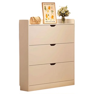 安居客鞋柜家用门口2026新款实木超薄多层超大容量室外过道电梯口