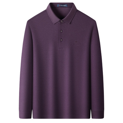 [免烫丝光棉]梦特娇长袖Polo衫男