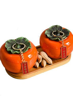 知根柿子家居摆件柿柿如意