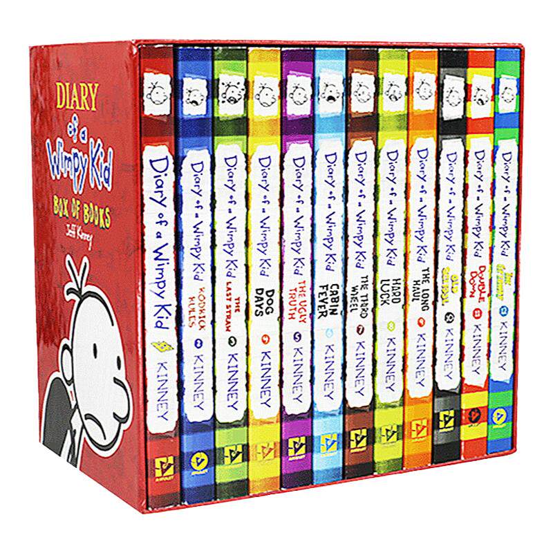 小屁孩日记1-12册全套装 赠13册英文原版Diary of a Wimpy Kid盒装酷宝日记合集全套12册儿童漫画英文绘本原版漫画书 原版英语书籍