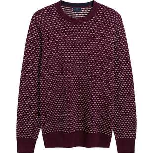 Brooks Brothers/布克兄弟男士25秋冬新品纯棉简约设计感圆领毛衣