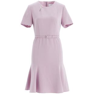 OBEG欧碧倩春紫色连衣裙富家千金感法式气质鱼尾裙50501536