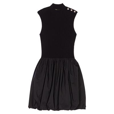 Maje气质无袖拼接短款收腰连衣裙