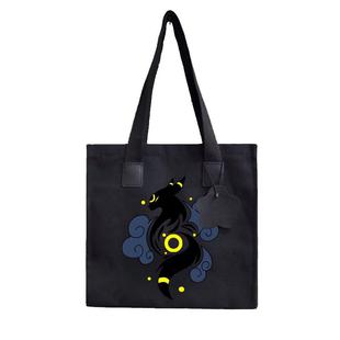 月亮伊布精灵宝可梦游戏帆布包手提购物学生书包单肩背包补习袋子