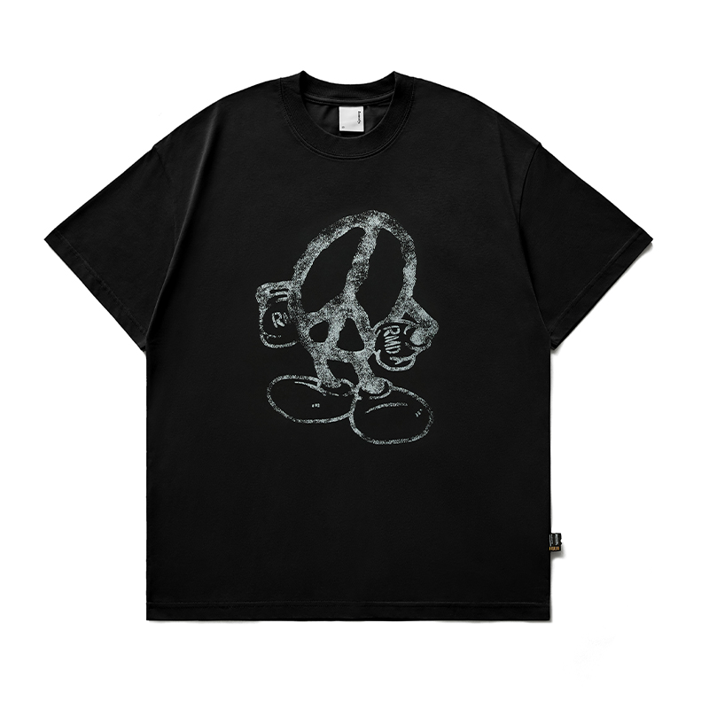 Remedy夏季国潮反战做旧宽松半袖体恤美式街头潮牌休闲短袖T恤男