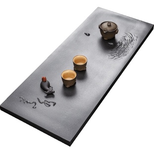 茶锦记 乌金石杯垫石制茶杯托功夫茶道配件零配四大神兽梅兰竹菊