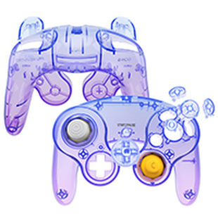 eXtremeRate易极改  GameCube手柄面壳改装替换上下面壳套装带按钮任天堂NGC游戏手柄保护套外壳配件透明多色