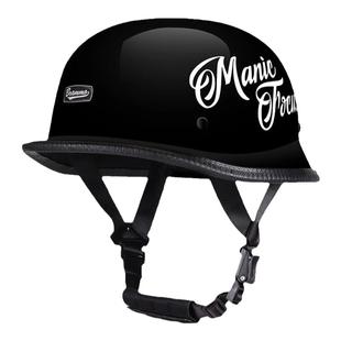 新国标3C德式复古巡航头盔太子夏季轻便摩托大兵半盔瓢盔安全帽女