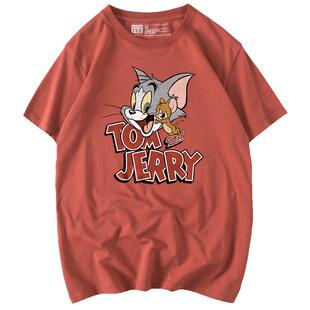 chic港味砖红色卡通短袖t恤女小个子显瘦甜酷慵懒风夏季纯棉半袖