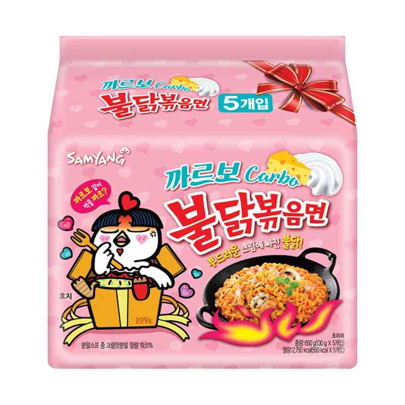 韩国进口辣鸡肉奶油味拌面