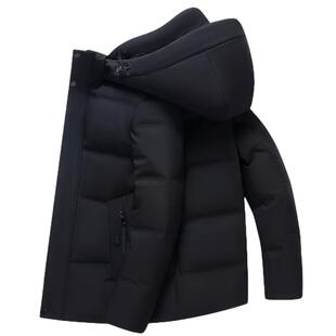 中老年啄木鸟羽绒服男加厚短款冬季休闲爸爸装中年白鸭绒大码外套