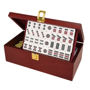 日本麻将亚克力旅行麻将牌144张瓷白色麻将牌送日式点数棒