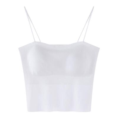 一字领吊带背心遮副乳带胸垫一体