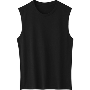 纯棉无袖t恤男士运动背心夏季薄款宽松外穿篮球跨栏坎肩宽肩健身