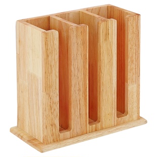 新款加厚橡木汤匙收纳盒架饭店食堂勺子架自助餐厅台式勺子盒