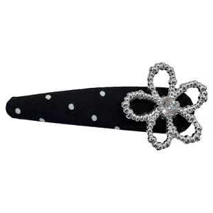 波点闪钻花朵发夹女前额侧边发卡刘海夹碎发边夹2026新款高端发饰