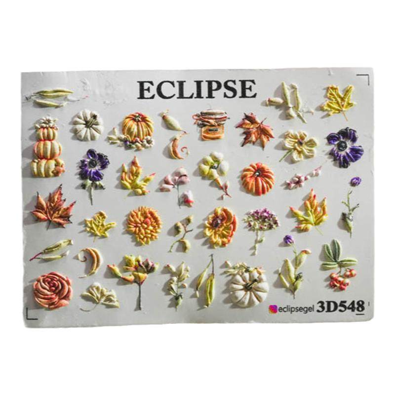 俄罗斯ECLIPSE水转印美甲贴纸3D浮雕贴纸甲油胶可用非背胶467-558