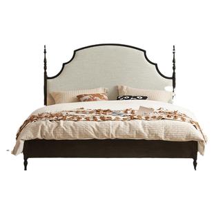 美克/恣在家【漫舞】法式中古风软包床1米8双人床主卧高端实木床