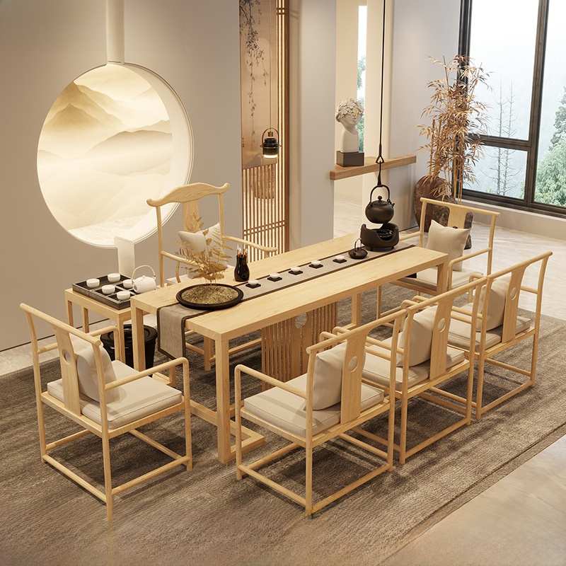 新中式实木茶几椅组合禅宗办公室现代茶室茶室咖啡桌茶几茶几功夫