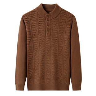 上海春竹羊绒衫男毛衣冬季厚款保暖针织衫男羊毛衫打底衫 460克重